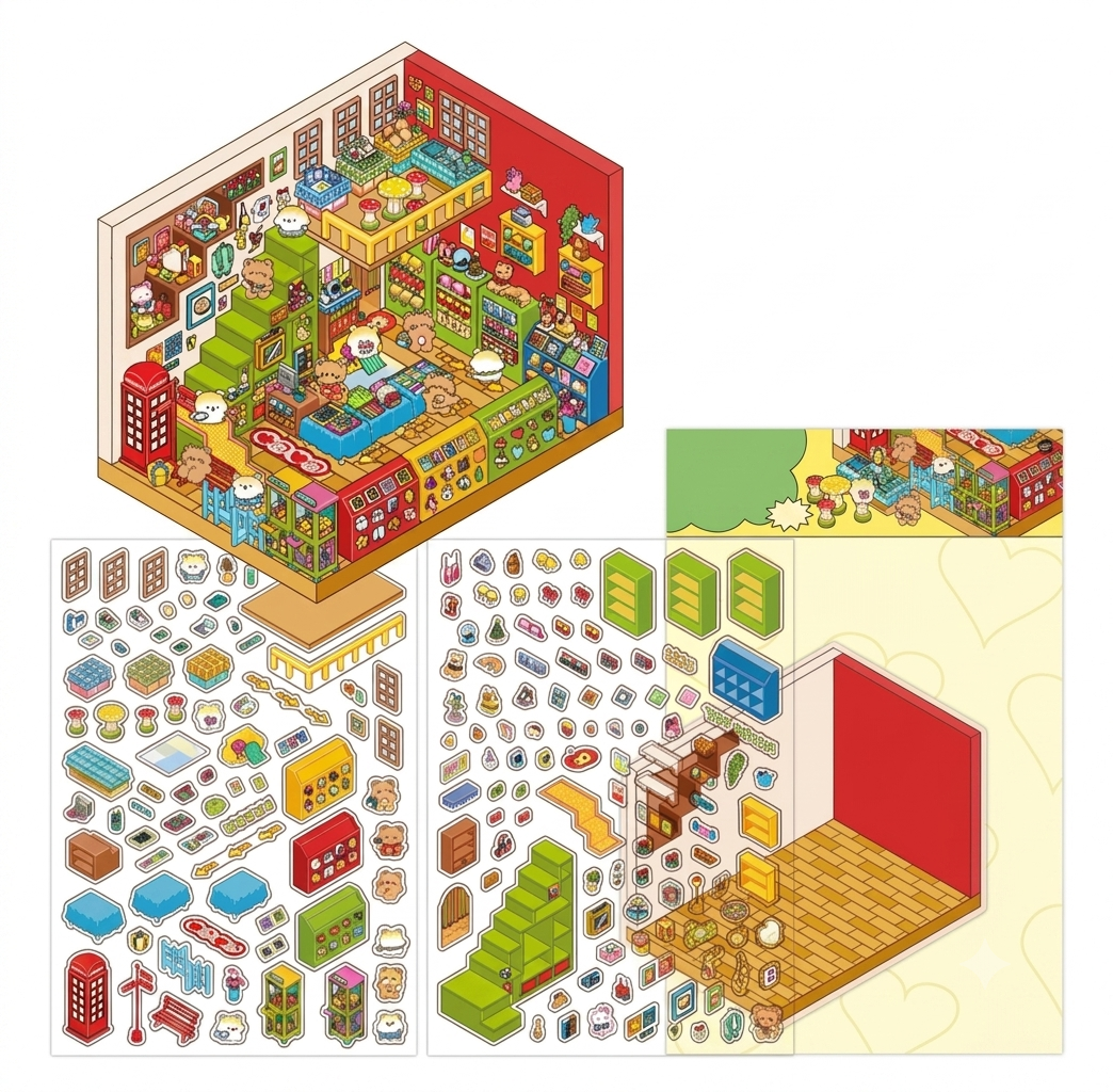 PEGATINAS DECORATIVAS ESCENAS 3D TOY ROOM