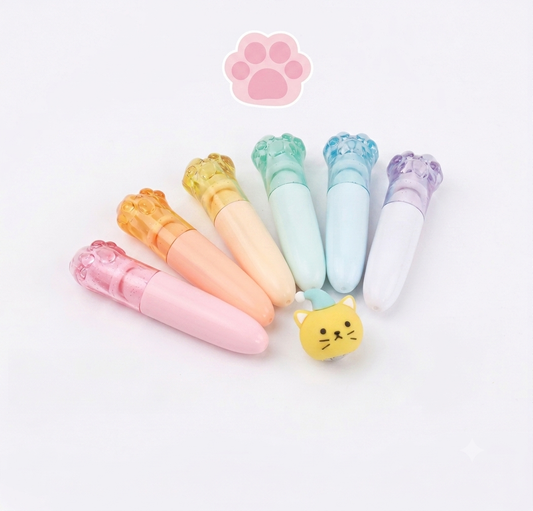 SET MINI SUBRAYADORES HUELLITAS DE GATO