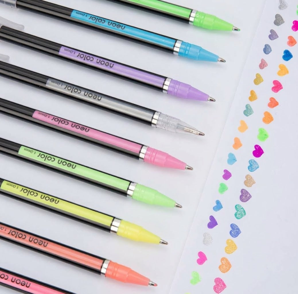 SET DE BOLIGRAFOS COLOR NEON