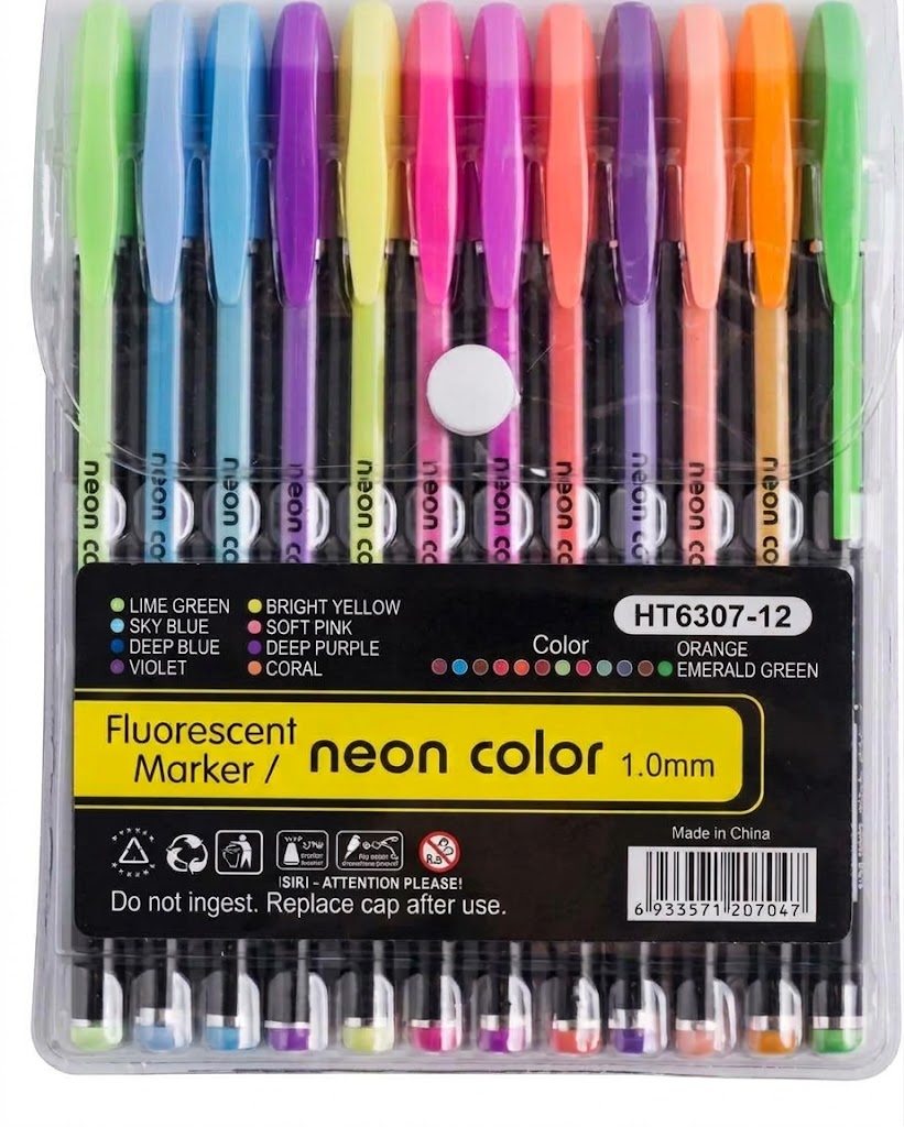 SET DE BOLIGRAFOS COLOR NEON