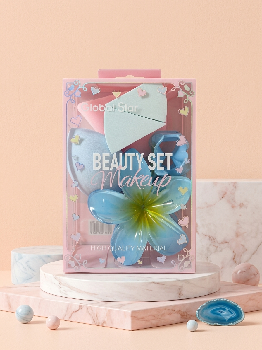 SET DE ESPONJAS + PINZAS PARA EL CABELLO
