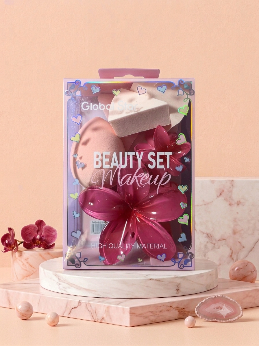 SET DE ESPONJAS + PINZAS PARA EL CABELLO